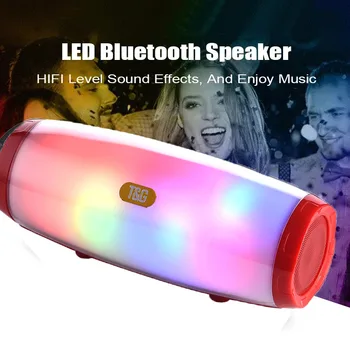 

10W Portable Wireless Bluetooth Speaker with Dancing LED Flash With MP3 AUX USB TF FM Radio Stereo Subwoofer caixa desom boombox