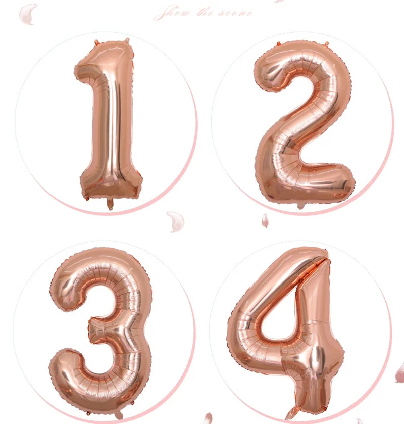 32inch Rose Gold Number Foil Balloon Large Digit Helium Balloons Baby Shower Birthday Wedding Party Baloon Wedding Globos Ballon (14)
