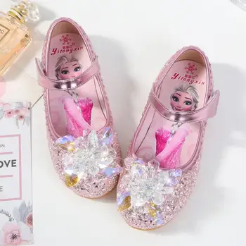 

2020 New Spring Girls Flat Shoes Fashion Crystal Shoes For Baby Girls Kids Dance Dress Shoes Girls Sandals Snow Queen Elsa
