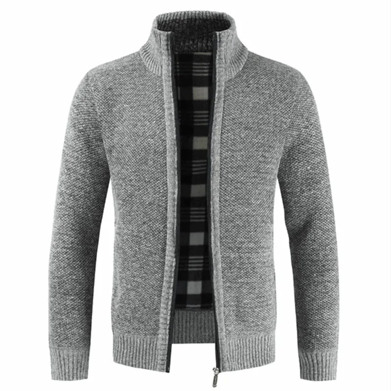 

2019 Autumn Winter New Men's Jacket Slim Fit Stand Collar Zipper Jacket Men Solid Cotton Thick Warm Jacket Men men jackets