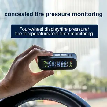 

TPMS Car Tire Pressure Alarm Monitor System 4 Wheel Internal External Tyre Sensor Temperature Alert Wireless Smart Solar