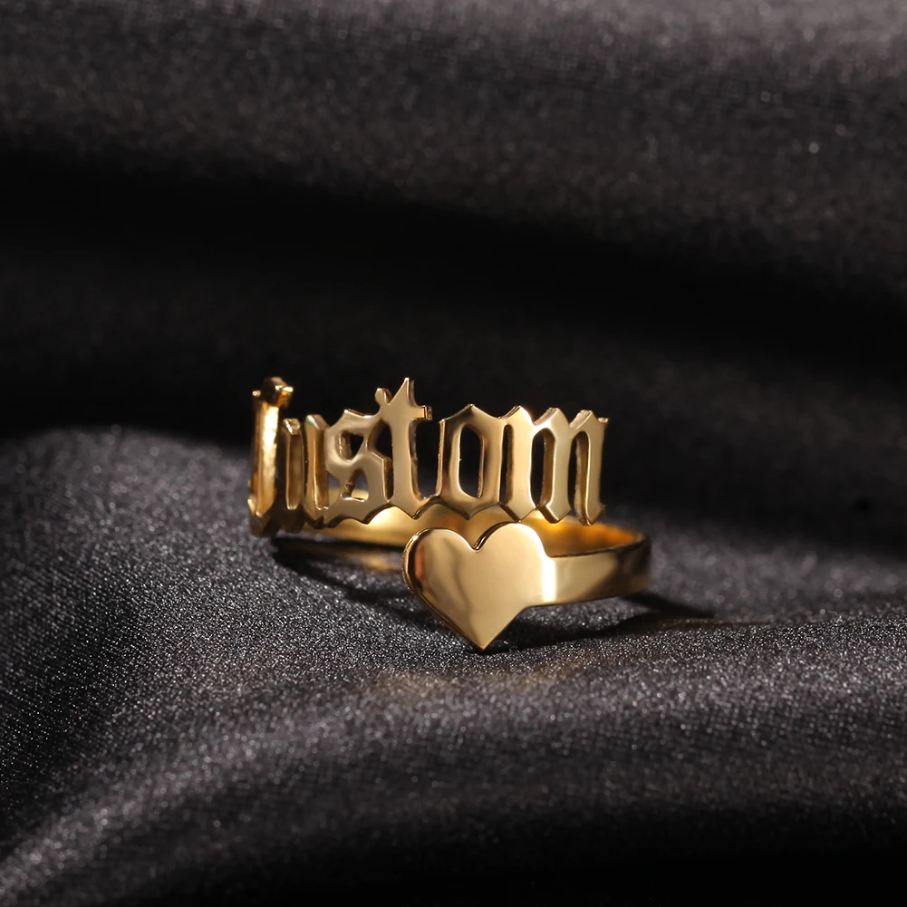 Tbtk Hiphop Personalized Letter Adjustable Rings Custom Stainless Steel Name Plate Ring Rapper Style Jewelry Customized Rings Aliexpress