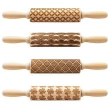 Квадратная Геометрическая рельефная деревянная Скалка