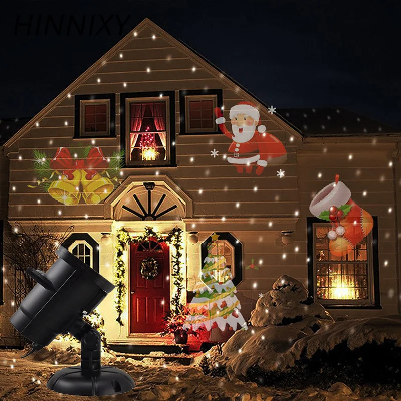 

Hinnixy LED Card Projection Lamp 12 Patterns Stage Night Light Outdoor Waterproof Christmas Hallowen Decor Holiday lighting