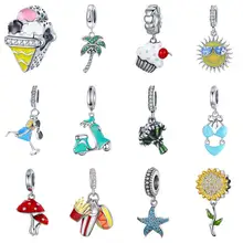 Рождественский подарок 925 пробы серебряный шарм искушение пищи силиконовые формы для выпечки конфеты серьги кулон Подвески fit ПАН браслет ювелирные изделия