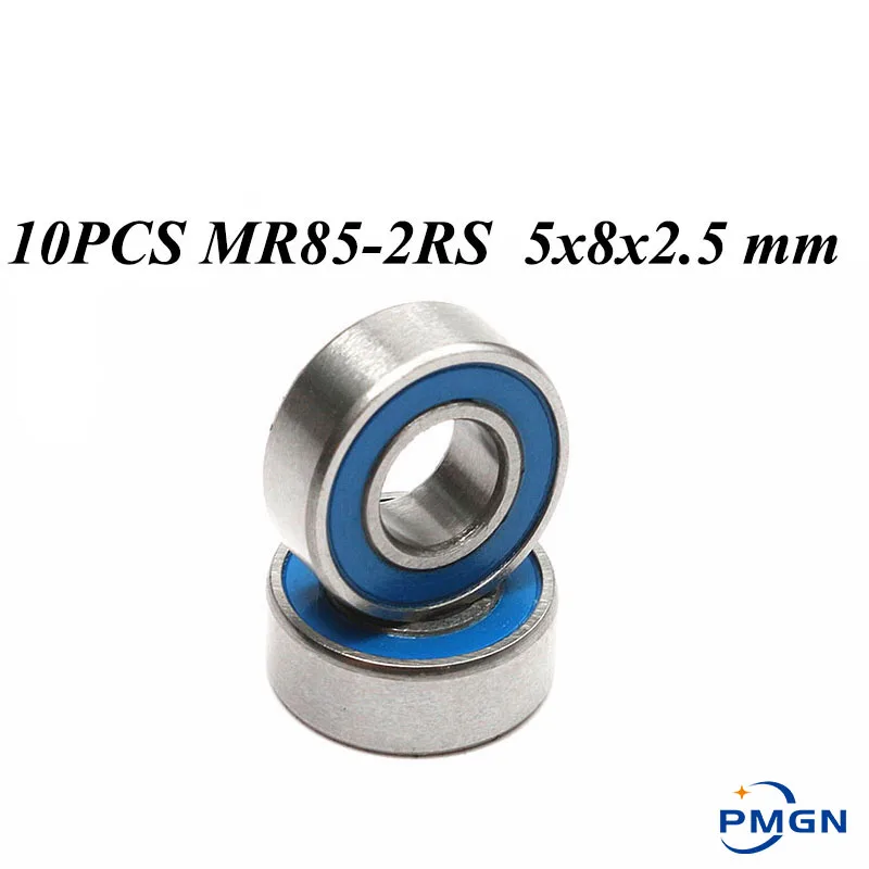 10 pces ABEC-5 MR85-2RS mr85 2rs mr85 rs mr85rs 5x8x2.5mm azul borracha selada em miniatura rolamentos de esferas profundos de alta qualidade do sulco