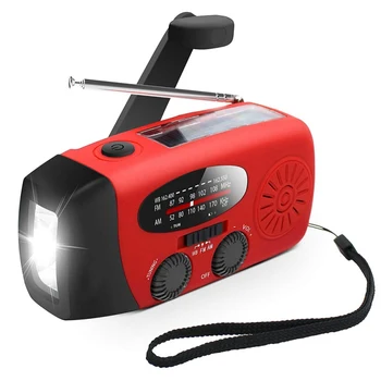 

Upgraded Solar Hand-cranked Radio Dynamo AM/FM/NOAA Weather Forecast Radio LED Flashlight Charge Emergency 2000MAH Capacity