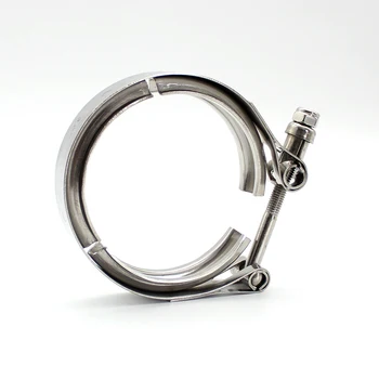 

3pcs Stainless Steel V-Band Clamp Pipe Connection Flange 63mm For 2 OD Tubes