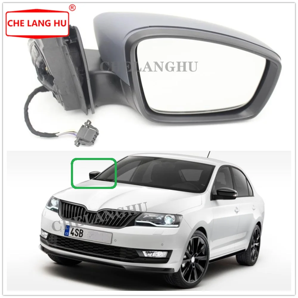 Для Skoda Rapid автомобильный Стайлинг заднее электрическое регулируемое и подогреваемое зеркало с поворотом Singal светильник - Цвет: 1x right side