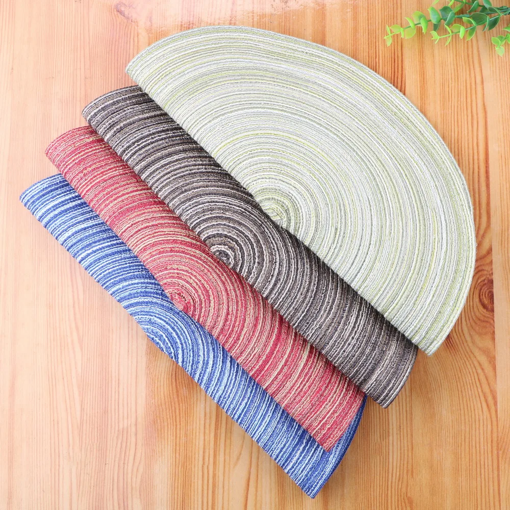 Round Design Table Mat Home Kitchen Pad Non Slip Dish Bowl Cup Insulation Mats Dining Table Placemat Coasters