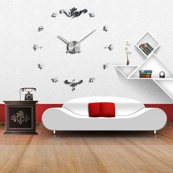 

DIY Wall Clock Modern Design Watch Clocks 3D DIY Acrylic Mirror Sticker Quartz Needle Europe Horloge Wall Watch Home Decor