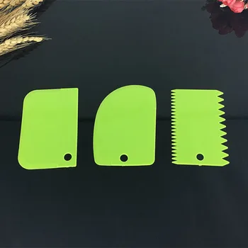 

3 Pieces Cake Scraper White Yellow Blue Green Color Pastry Cutters Eco-friendly PP Plastic Baking DIY Tools Cookie Baking Molds