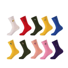 Женские носки из фруктового хлопка новые всесезонные Модные женские носки с вышивкой Harajuku Fresh Повседневные носки с круглым вырезом AA01