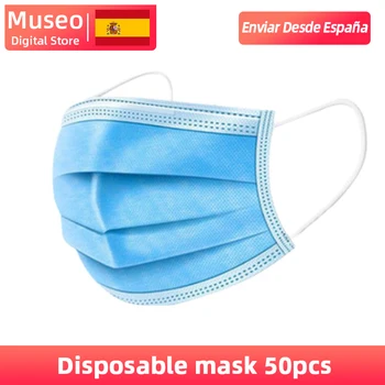 

50 pieces Bag Disposable Mask 3 Layer Non-woven Dust Face Mask Thickened Disposable Mouth Mask Dust Filter Safety Mask