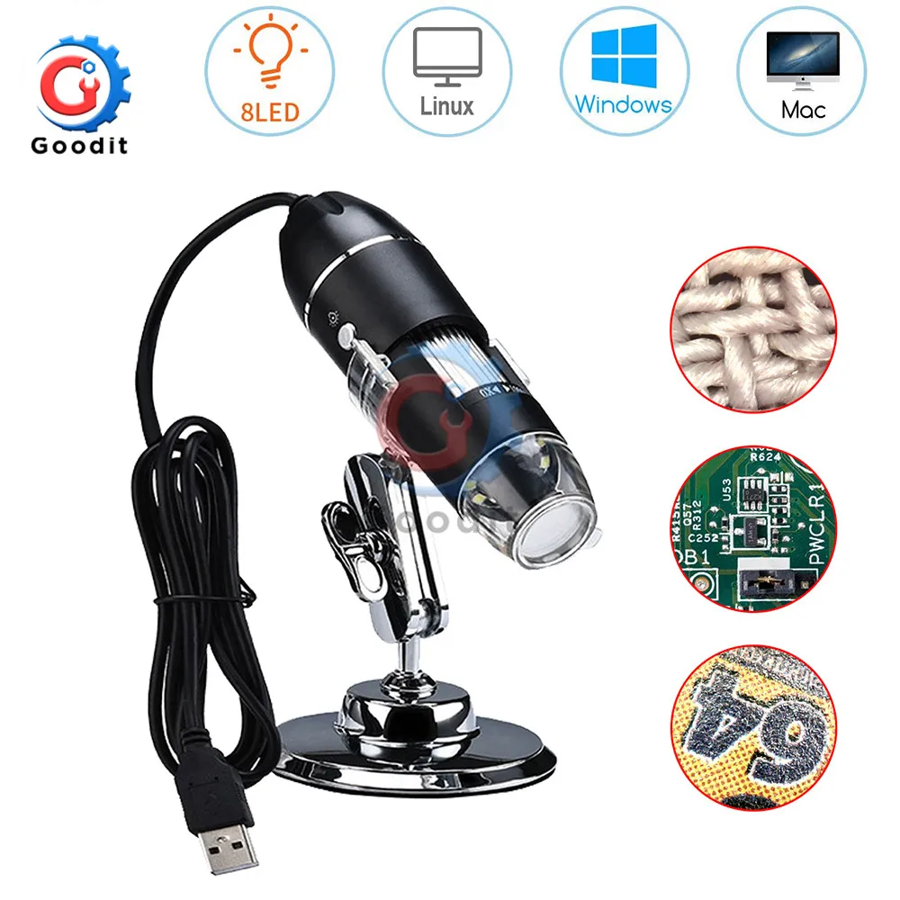 Portable Digital Microscope with Adjustable Magnification and LED Illumination