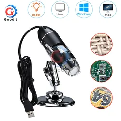 Portable Digital Microscope with Adjustable Magnification and LED Illumination - 1600X (USB 2.0 Interface)