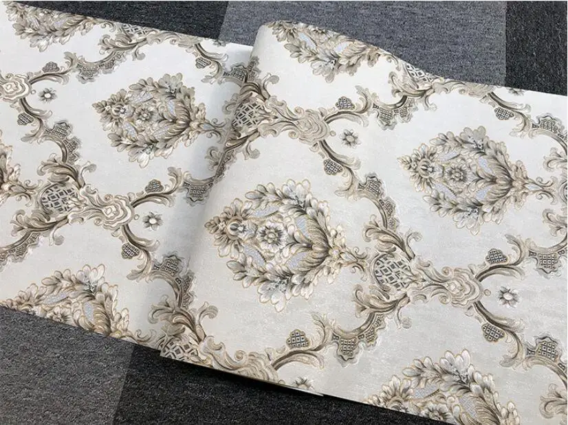 Beibehang Европейский высокого класса Дамаск 3D глубоким тиснением моды гостиной ТВ фон ПВХ водонепроницаемый личности обои