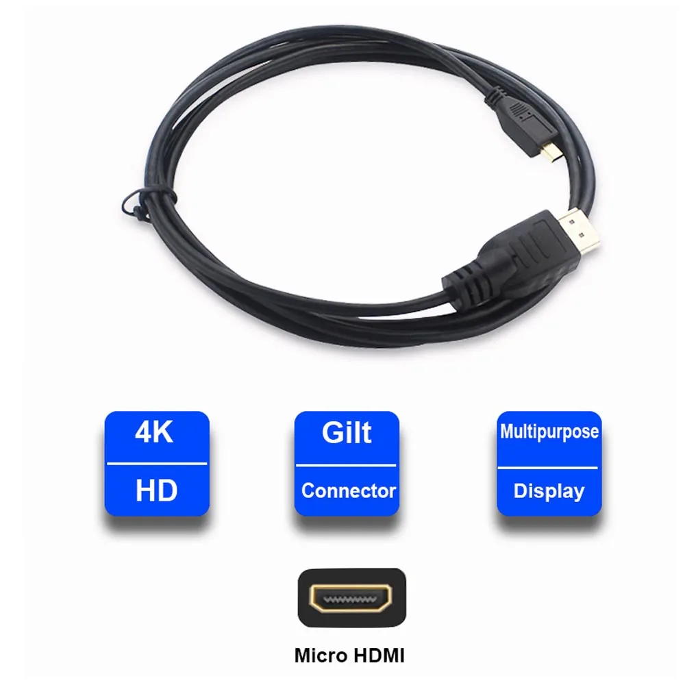 Raspberry Pi 4B Micro HDMI видеокабель с поддержкой 4K адаптер Шнур для планшета HDTV Android