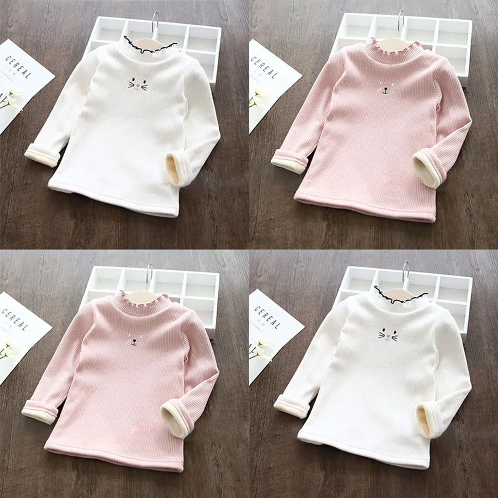 Одежда для малышей; толстовка с капюшоном для маленьких девочек; флисовая Базовая рубашка с рисунком животных; Теплые Топы; футболка; vetement enfant fille roupas