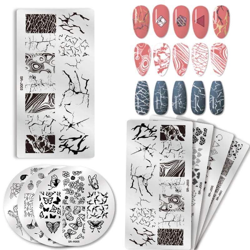 

Mtssii Rectangle Stamping Plate Space Flowers Geometry Stainless Steel Nail Picture Stamp Templates Nail Art Design Image Plate