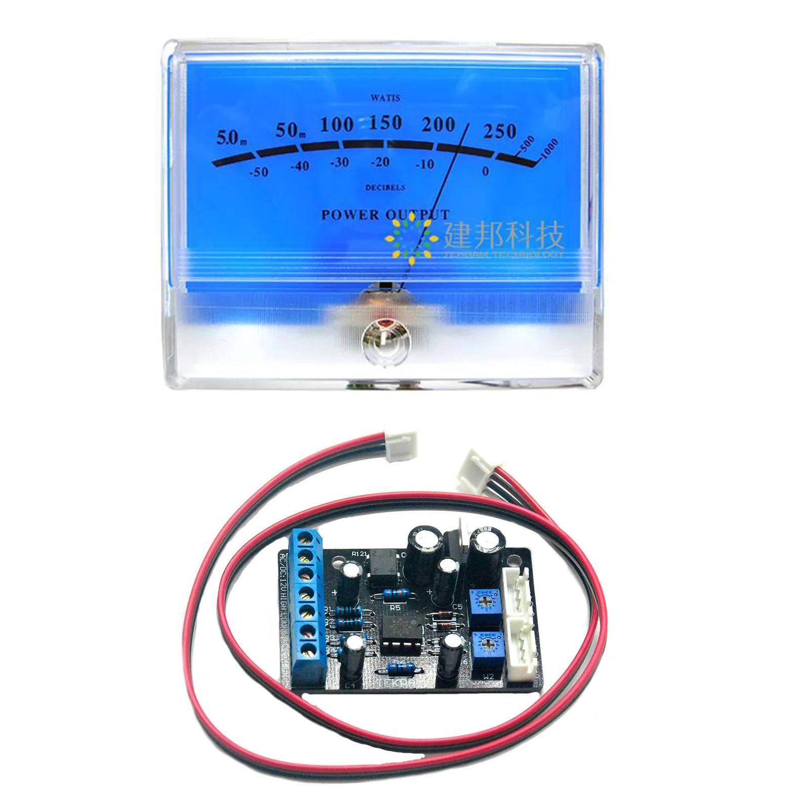 1pcs Classic Lake blue DB Header Level Audio Power Amplifier VU Meter