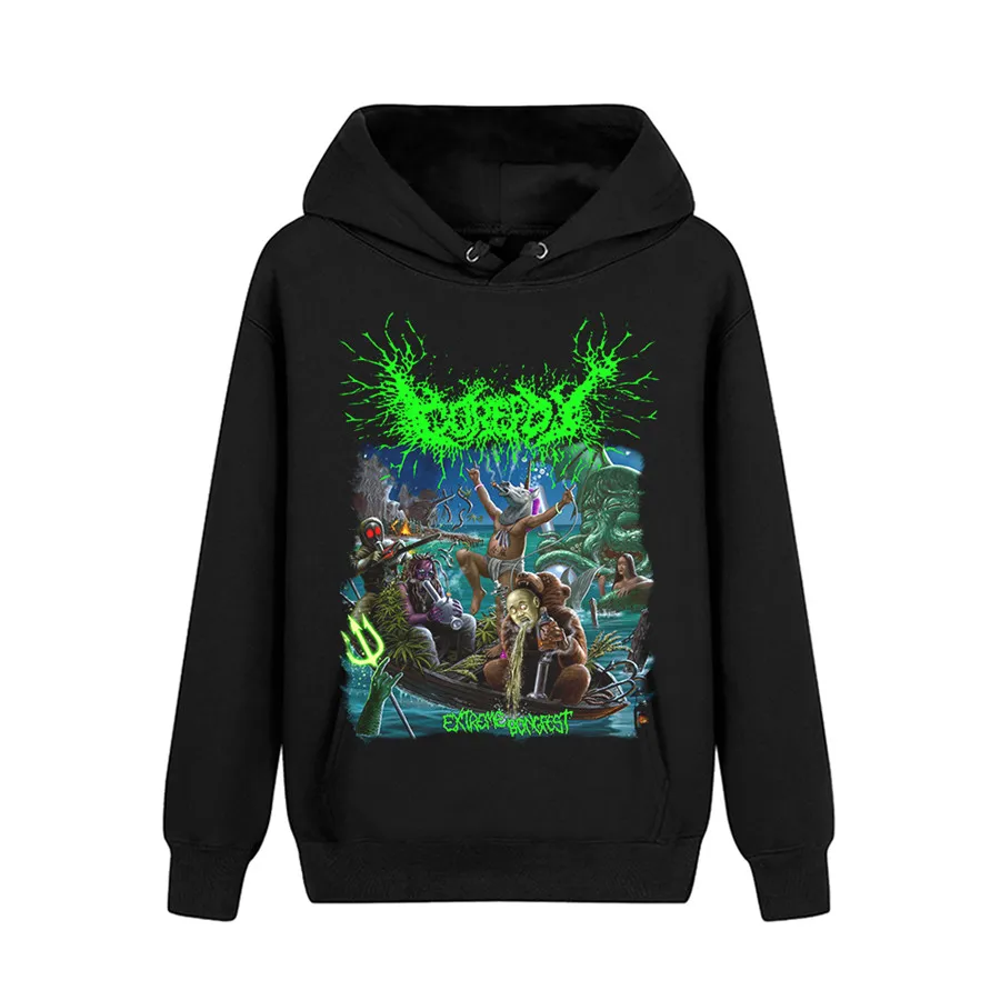 4 дизайна pollover Толстовка Gorepot Rock черные красивые мягкие теплые толстовки Панк тяжелый Брутальный металлический sudadera флис