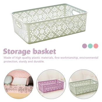 

Creative Plastic Desktop Hollow Storage Basket Underwear Storage Box Kitchen Organizer Clothes Toys Storage Container