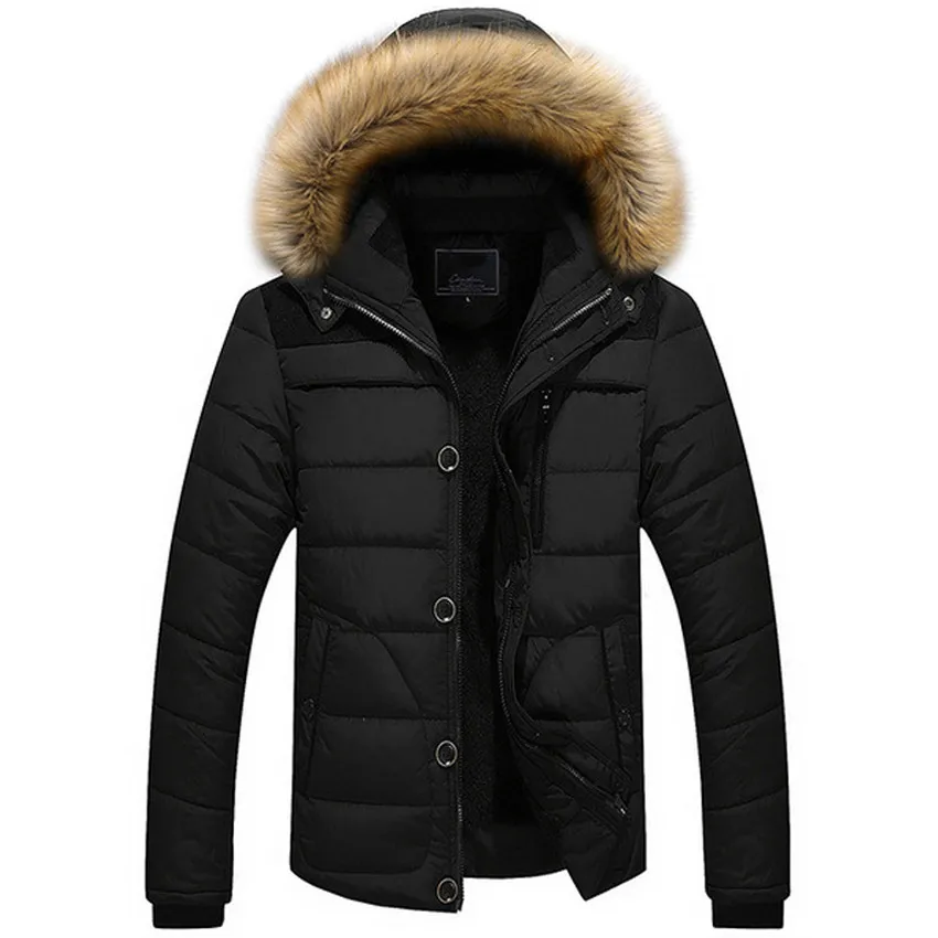 Новые зимние мужские куртки мужские парки Толстая парка с капюшоном и меховым воротником мужские флисовые пальто теплая верхняя одежда мужская одежда пальто 5XL 6XL