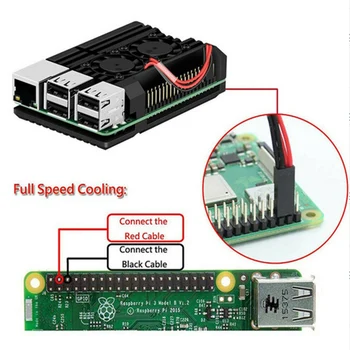 

For Raspberry Pi 4B Protect Box CNC Aluminum Alloy Case Enclosure w/ Cooling Fan