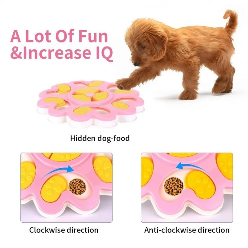 Игрушки-головоломки для собак, увеличение IQ, интерактивный цветок, медленное дозирование, кормление домашних животных, обучающие игры для собак, кормушка для маленьких средних собак, щенков