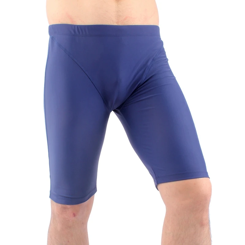 

Summer Lycra Swimming Jammer Pant Men Long Swim Trunks Male Beach Short Knee Length Swimsuit Man Plus Size 06#