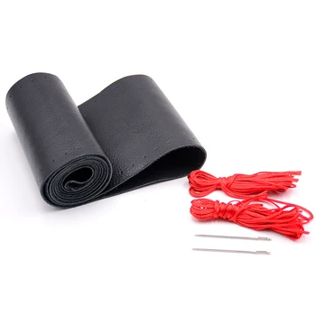 

Car Steering Wheel Cover 38CM DIY Genuine Leather Cowhide Braid With Needles Thread Car-Styling Automobile Interior Accessory