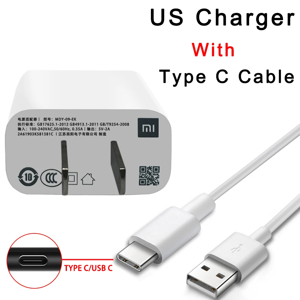 Оригинальное Xiaomi mi 5 в 2A USB настенное зарядное устройство EU US mi cro usb type C кабель для передачи данных для mi 2 3 4 Red mi 4 X A 7 Note 4X5 A 6 A 7A S2 S1