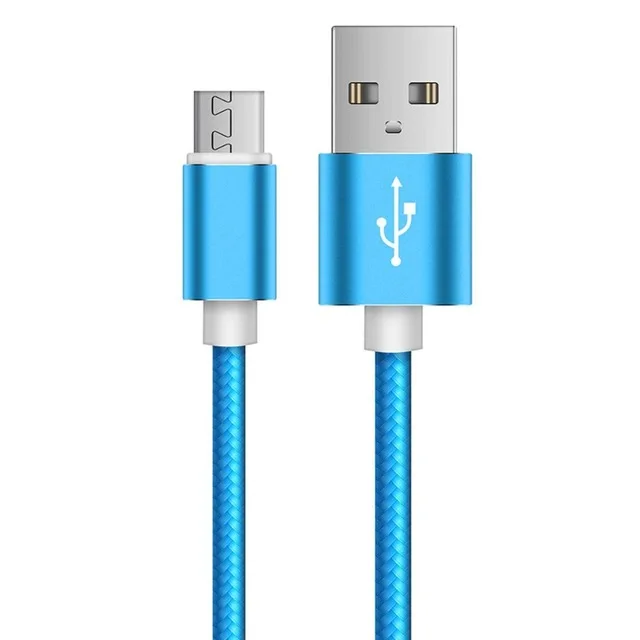 USB кабели 2A быстрой зарядки Нейлон Плетеный Micro Usb Зарядное устройство кабель для Android мобильного телефона для Galaxy S7 для Xiaomi4 1 м 1,5 м 2 м - Цвет: Blue