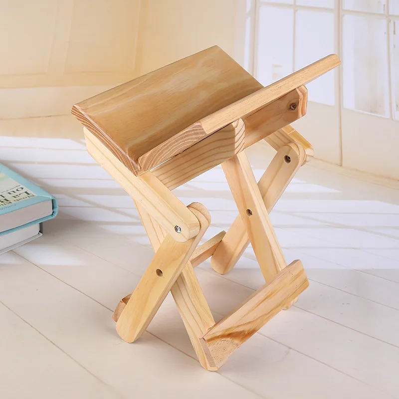 COSTWAY Portable Simple Wooden Folding Stool Outdoor Fishing Chair Small Stool W0169