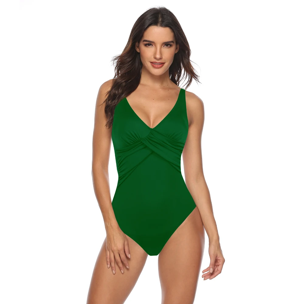 Сексуальный черный купальник женский цельный купальник женский купальный костюм одежда для плавания для женщин размера плюс купальник Монокини - Цвет: green swimsuit