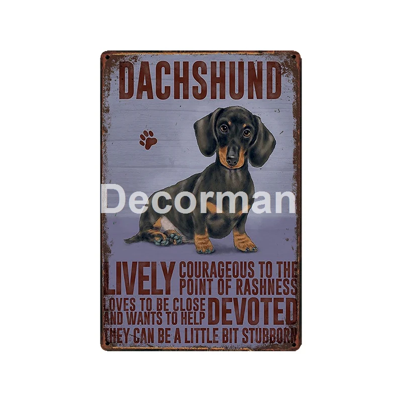 [DecorMan] пользовательские ПЭТ металлический знак Остерегайтесь собаки плакат Бигль Пудель картины Бар Паб Декор LT-1982 - Цвет: GLA-6144