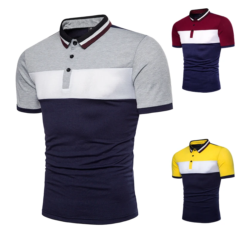 Polo camiseta com manga curta para homens,