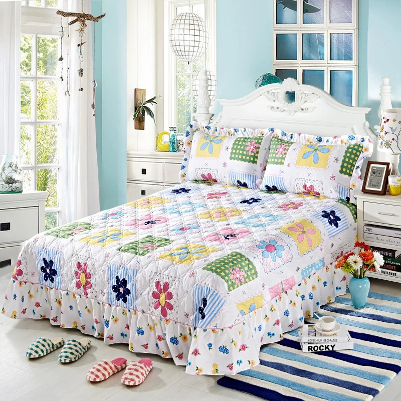 Cotton Soft Bedclothes Queen King size Bedding Sets Quilted Thick Bed spread Duvet Cover Bed Sheet set Pillowcase 4/6Pcs