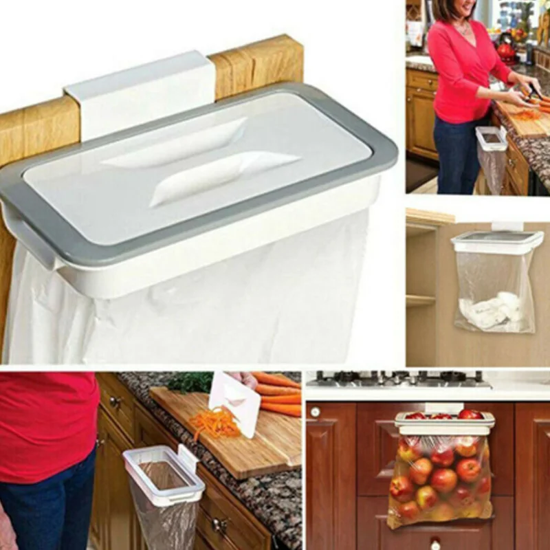 Plastic Door-back Garbage Trash Bag Bracket Rack Hanging Holder Kitchen Shelf Hanging Garbage Bag Holder Kitchen Cupboard Trash trash rack holder garbage rack
