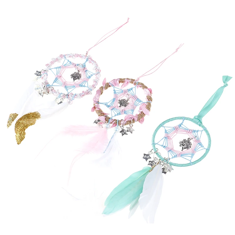 Dream Catcher Car Accessory Interior For Girls Feather Car Mirror Hanging Pendant In Auto Ethnic Home Decor Lucky Car Ornaments