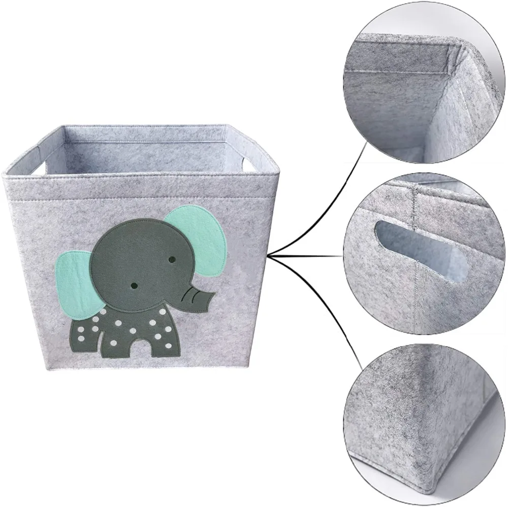 cube storage bins Cube Folding Toys Storage Box Kids Toys Organizer Box Felt Cloth Fabric Storage Basket For Cartoon Animal Nursery Toy Bins vintage Storage Boxes & Bins