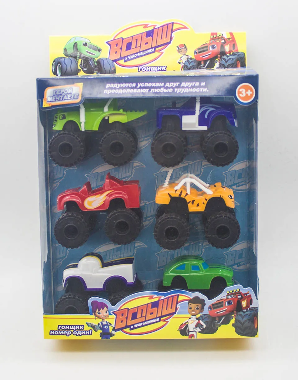 6 шт./компл. Blaze Monster Machines автомобильные игрушки русские чудо-дробилки грузовой автотранспорт фигурка сверкающие игрушки для детей рождественские подарки