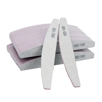 

Top quality 25pcs/Lot Nail Files Manicure Tools100 Grit Sanding Blocks Boat Buffer Nail Art Salon Supplies Professional