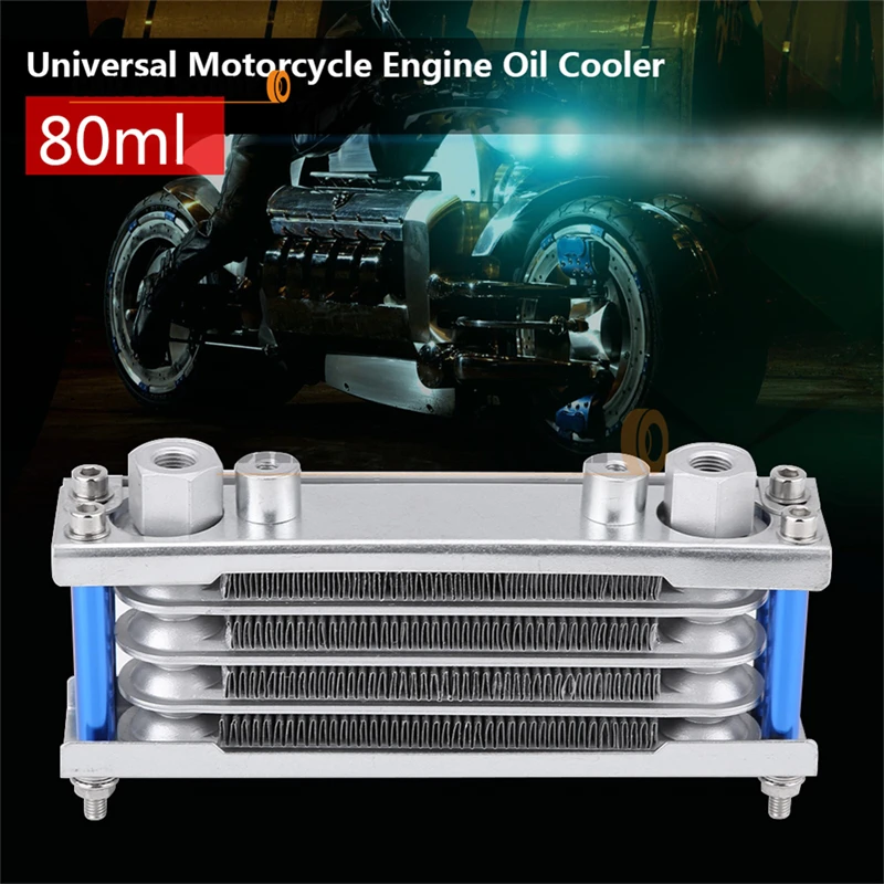 1Set Universal Motorcycle Engine Oil Cooler Cooling Radiator High