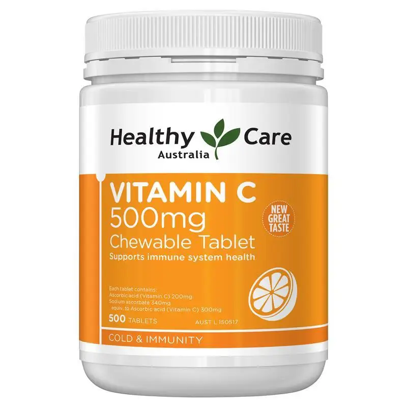 Healthy Care Vitamin C 500mg Chewable 500 Tablets (3)