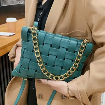 

Vintage Woven Chain Tote bag 2020 Fashion New Quality PU Leather Women's Designer Handbag High capacity Shoulder Messenger Bag