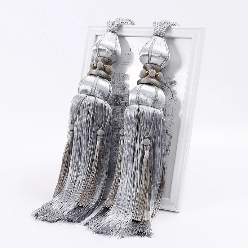 07 2 Pcs European Curtain Hanging Ball Curtains Tassels Curtain Tiebacks Bandages Brushes Curtain Accessories - Цвет: 07