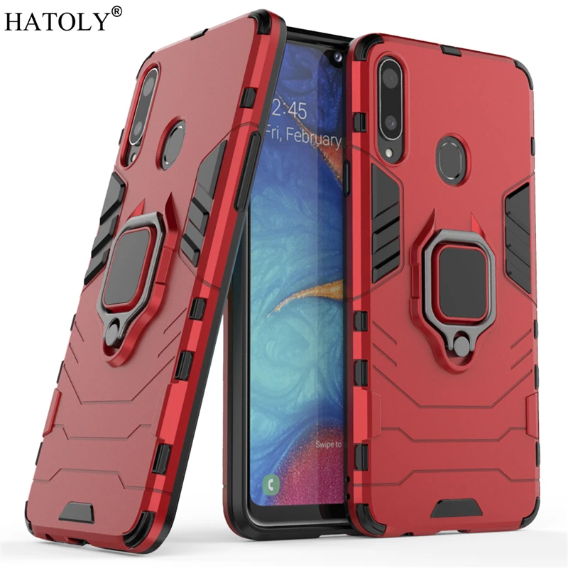 For Samsung Galaxy A20S Case Cover for Samsung A20S Finger Ring Hard PC Phone Case Protective Armor Case For Samsung Galaxy A20S