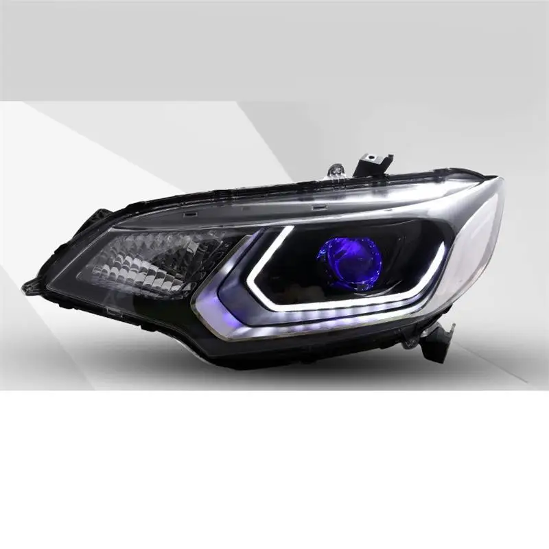 Дневные ходовые Automovil Стайлинг Drl Автозапчасти Светодиодные фары автомобиля фары в сборе 05 06 07 08 09 10 11 для Honda Fit
